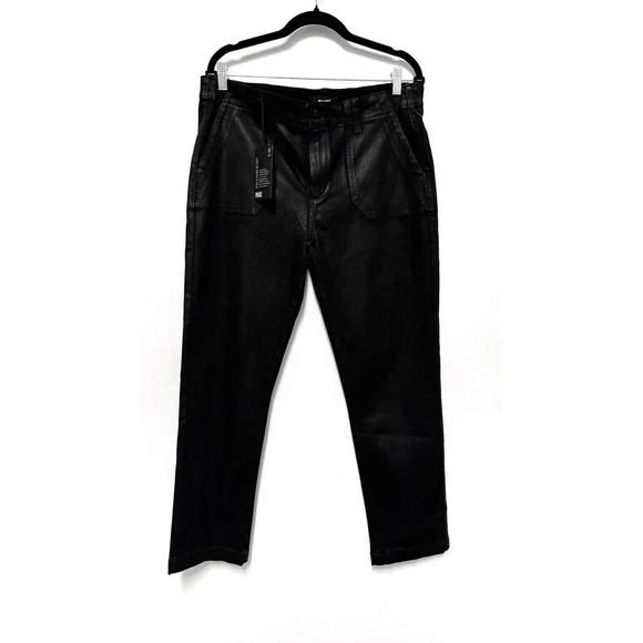 NWT $259 Paige Mayslie Straight Ankle Jean in Black Fog Luxe Coating - Black - Picture 5 of 12